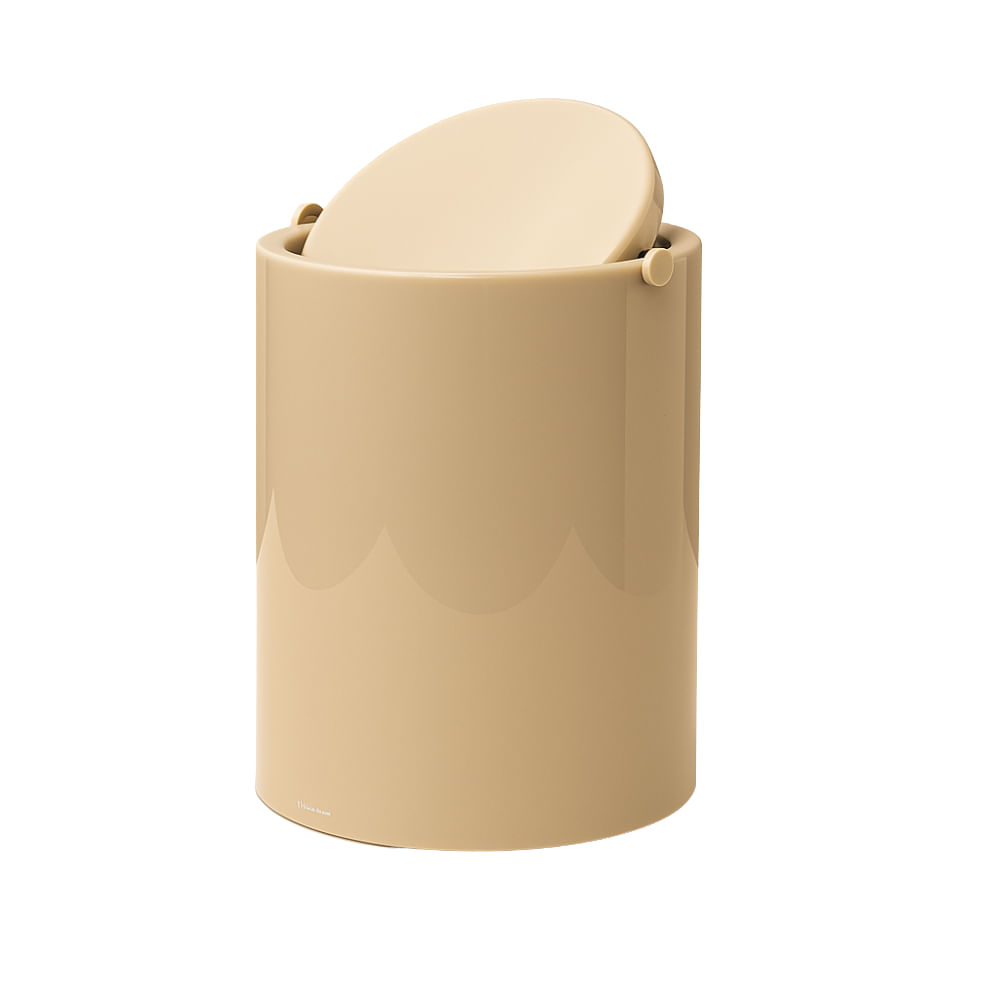 Lixeira Eixo Redonda Areia Brilhante Banho Mais